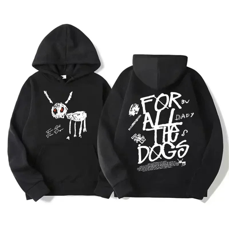 Unisex Hoodie med tryck och magficka, "For All The Dogs"-tema