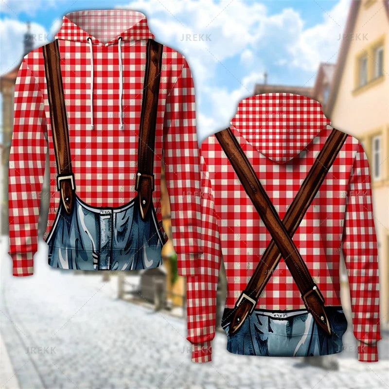 Unisex Hoodie med tryckt hängsletema och huva
