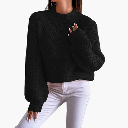 Damtröja med avslappnad stickning och trendig oversized look – perfekt för vardag och höstmode