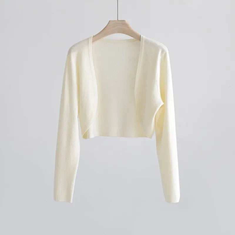 Dam Kort Cardigan Tunna Långärmad Bolero Sommar