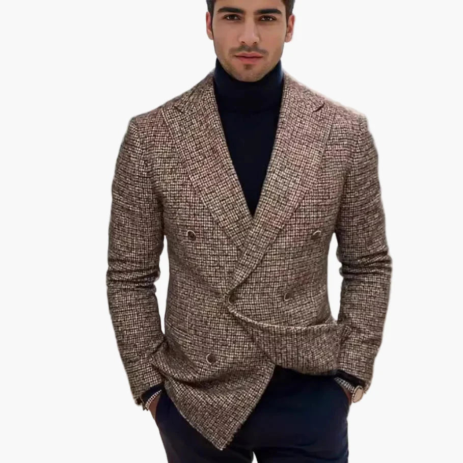 Herr Dubbelknäppt Kavaj – Elegant Stil för Affärs- och Festbruk