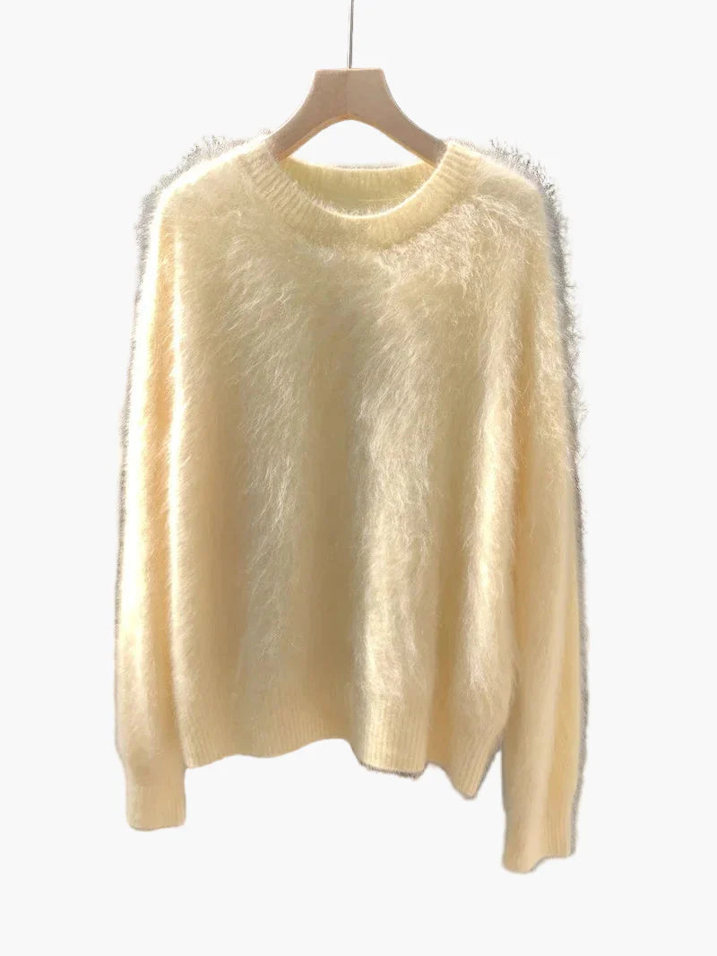 Damtröja Oversized Lös Stickad Tröja för Vardagsbruk och Mysiga Kvällar