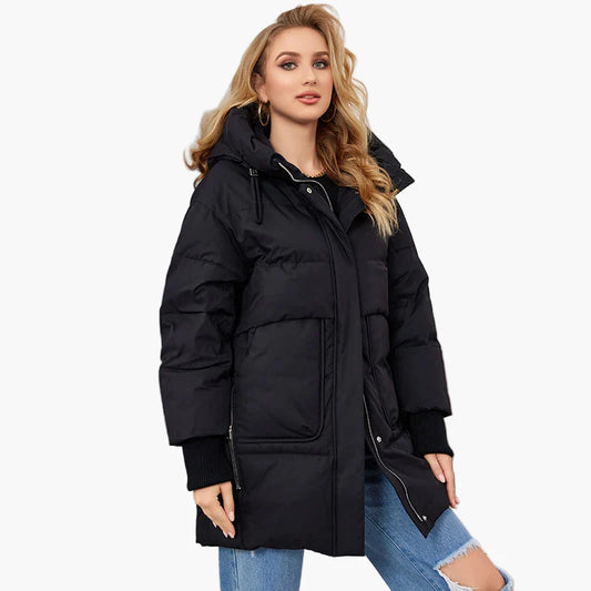 Dam Parkas Jacka Vintermode Varm Stil för Kallt Väder