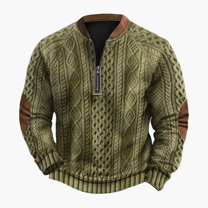 Herr Tröja Halvdragkedja Rhombusmönstrad Patchwork Stil Vardags- och Sportig Pullover