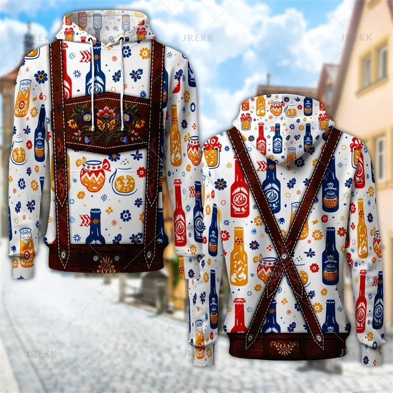 Unisex Hoodie med tryckt hängsletema och huva