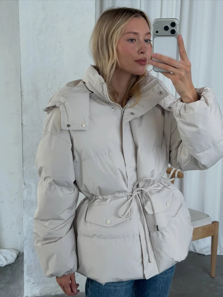 Dam Dunjacka med Dragsko och Hög Krage – Pufferjacka med Luva