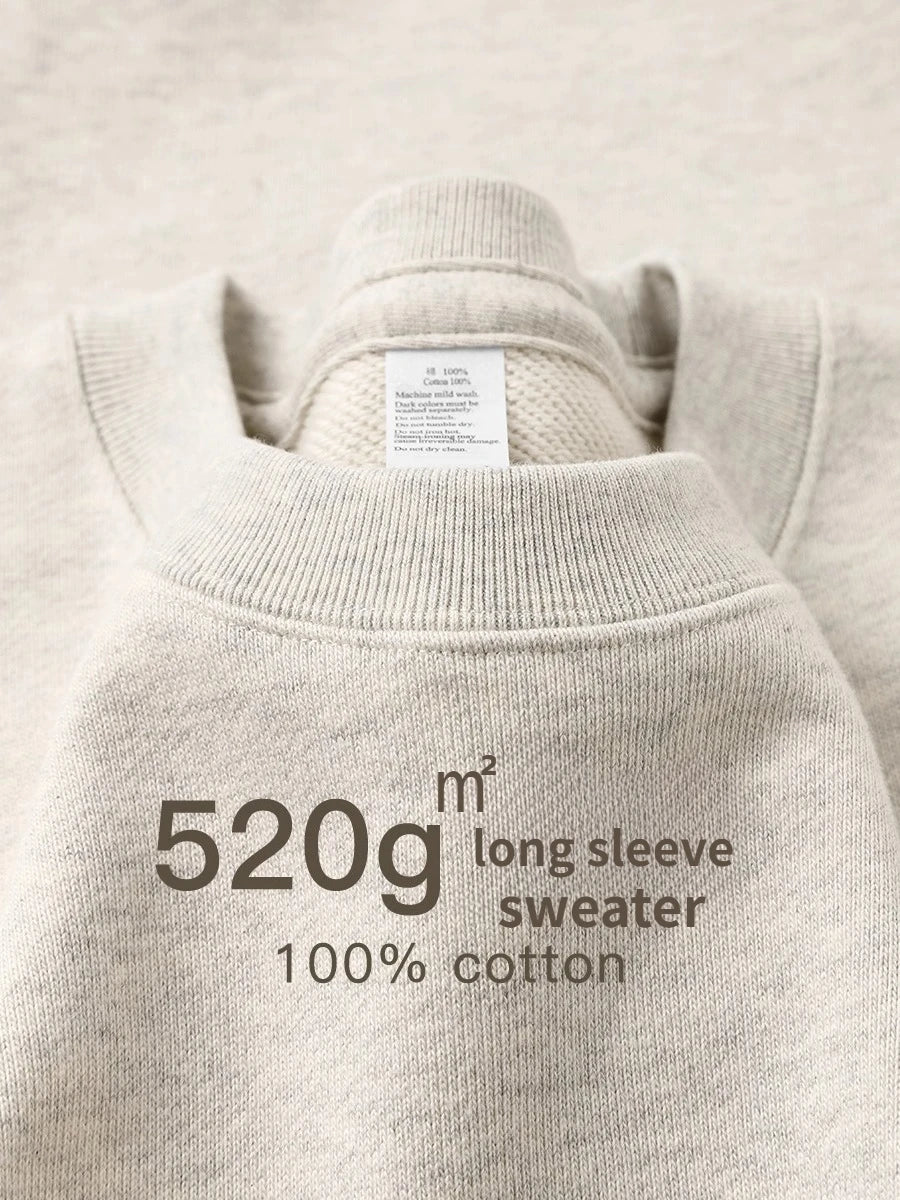 Tröja med rund hals muddar bekväm bomull