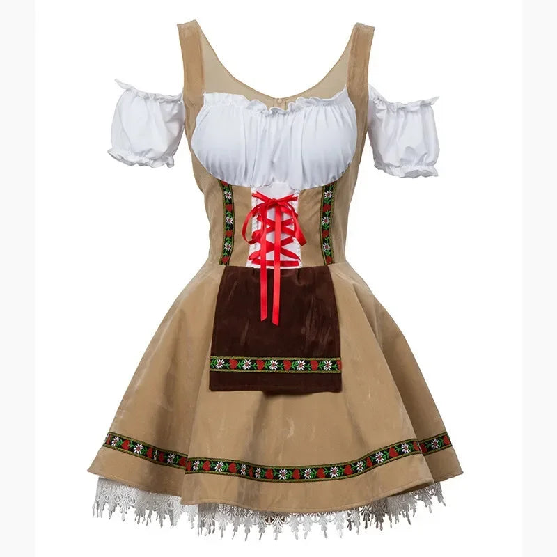 Oktoberfest maskeradkläder i brun och beige färg för herr och dam
