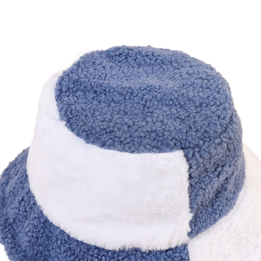 Fuskpäls Bucket Hat med Tvåfärgad Design