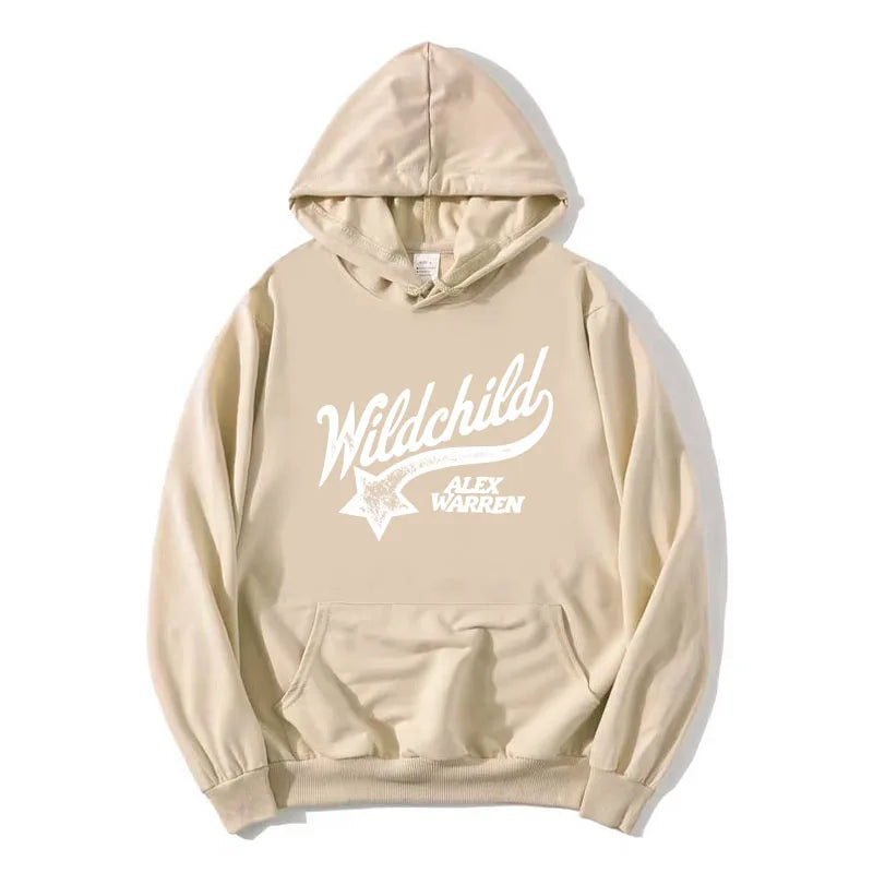 Unisex Hoodie med "Wildchild" Tryck och Känguruficka