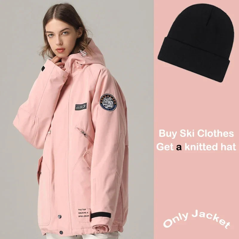 Unisex vinterjacka med huva för skidåkning och snowboard