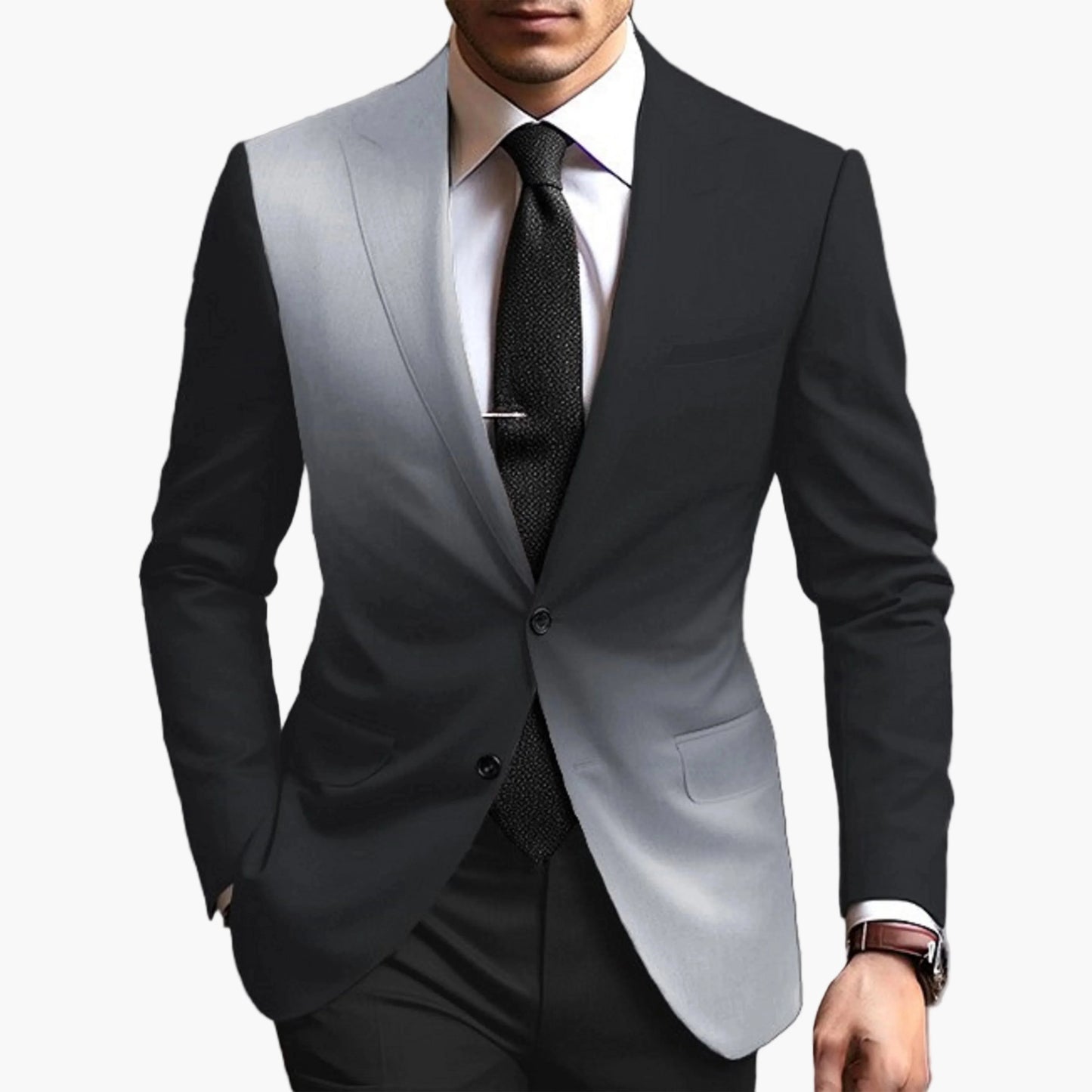 Herr Elegant Kostymkavaj för Fest och Affär – Modern Slim Fit Design