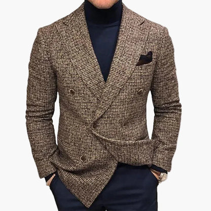 Herr Dubbelknäppt Kavaj – Elegant och Stilren Blazer för Affärs- och Festbruk