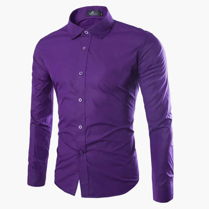 Herrskjorta med lång ärm – Slim Fit, elegant och mångsidig för kontor och fest