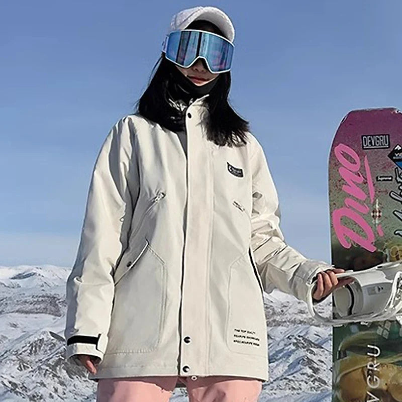 Unisex vinterjacka med huva för skidåkning och snowboard