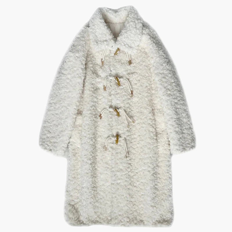 Dam Teddy Oversized Vinterjacka – Trendig och Varm Ytterrock för Kallt Väder