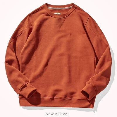 Unisex sweatshirt med rundhalsad krage, ribbade muddar och V-detalj, flera färger