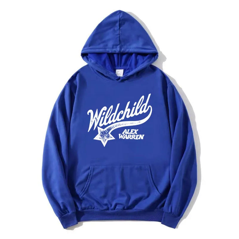 Unisex Hoodie med "Wildchild" Tryck och Känguruficka