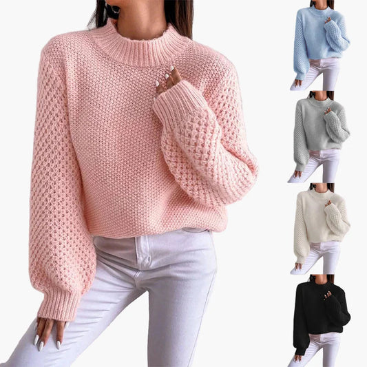 Damtröja med avslappnad stickning och trendig oversized look – perfekt för vardag och höstmode