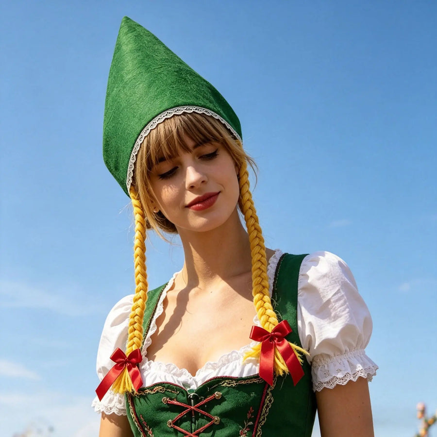 Bavarian Trachtenklänning med Förkläde och Blus i Olika Färger