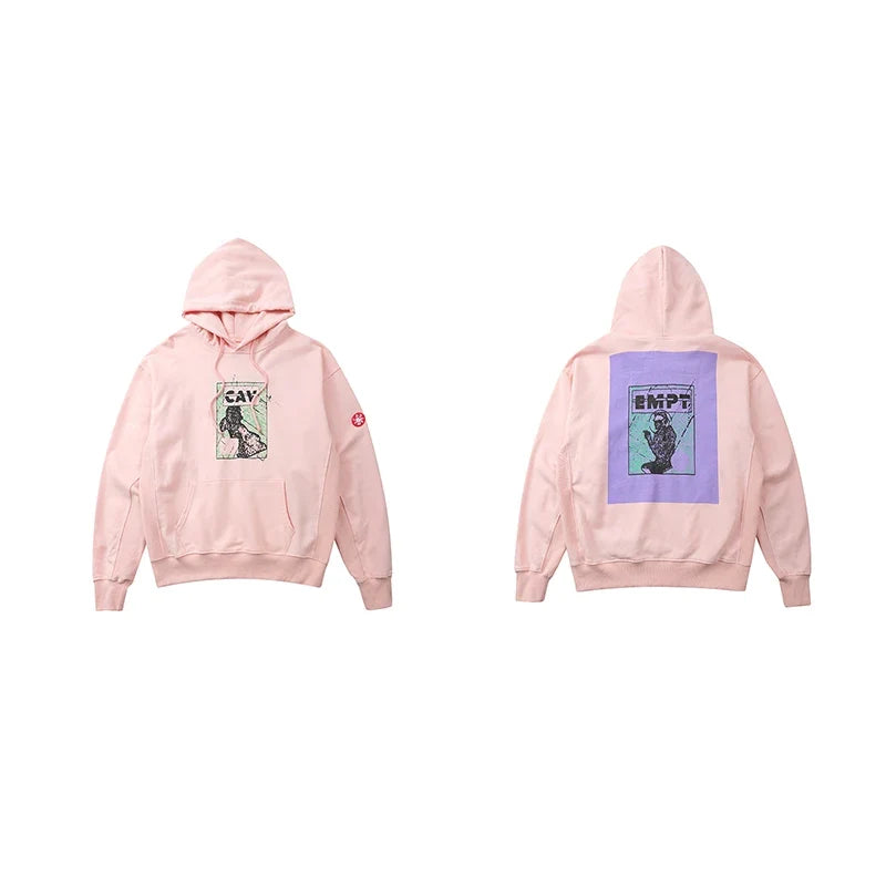 Grå Sweatshirt med svartvit tryck, rund hals och lång ärm