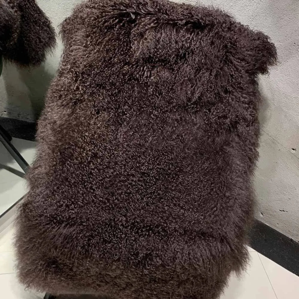 Lång lurvig kappa med luva för dam