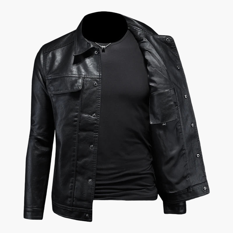 Herrjacka – Klassisk Moto-Stil för Modern och Självsäker Look