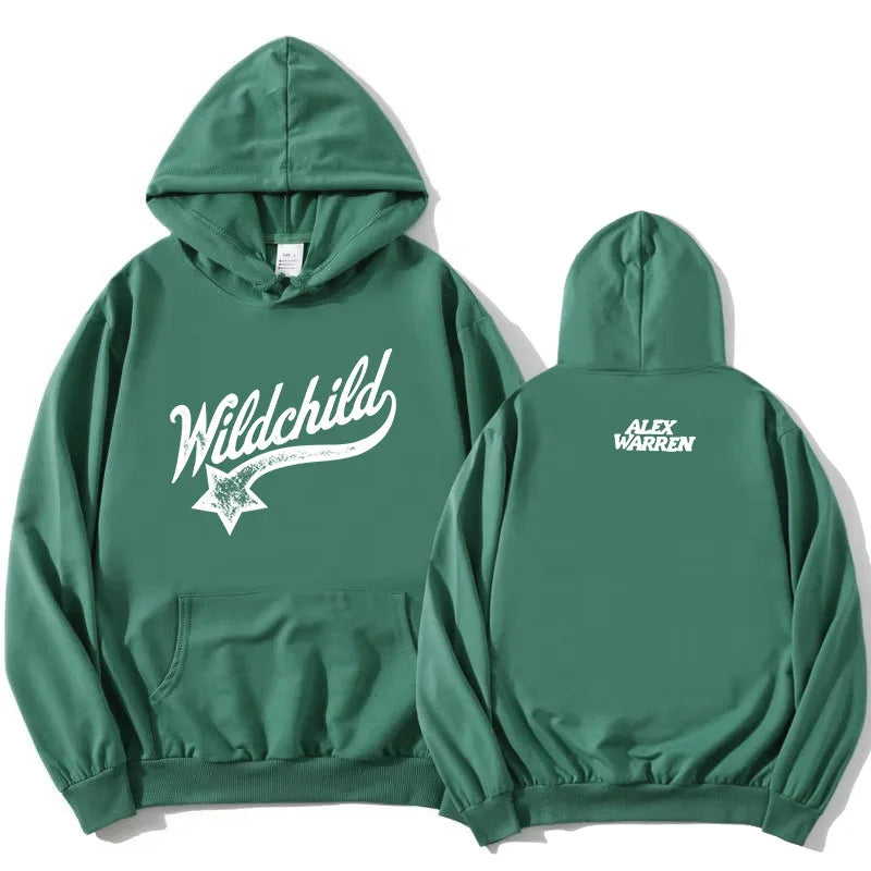 Unisex Hoodie med "Wildchild" Tryck och Känguruficka