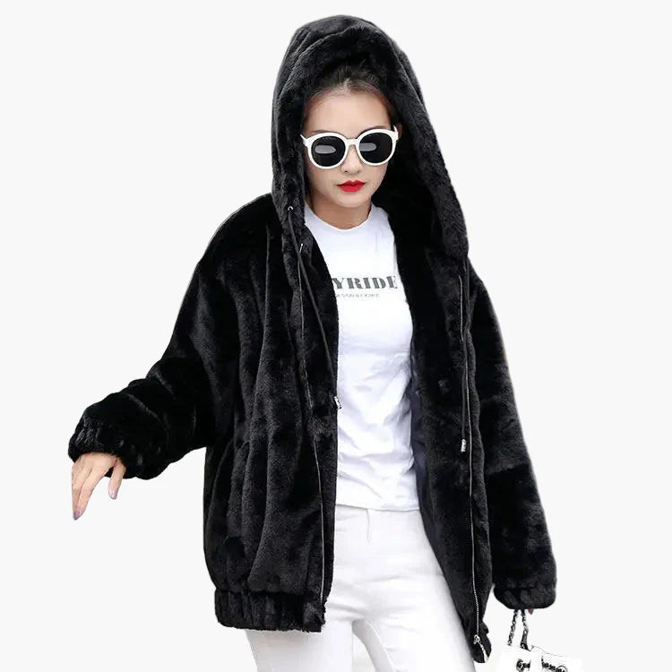 Dam Teddyjacka Hoodie Vinterjacka Oversized Streetwear