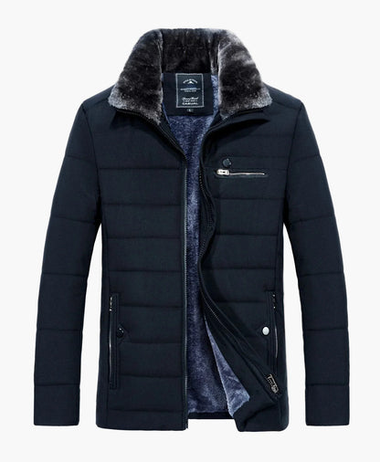 Herrjacka vinter casual med ståkrage och fickor – perfekt för vardagsbruk och stil