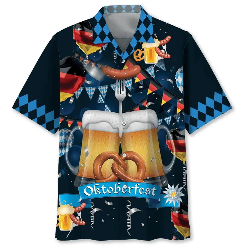 Kortärmad skjorta med oktoberfestmönster