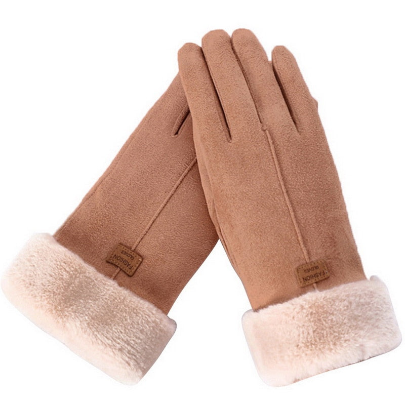 Vinterhandskar i mockaimitation med varmt foder, flera färger