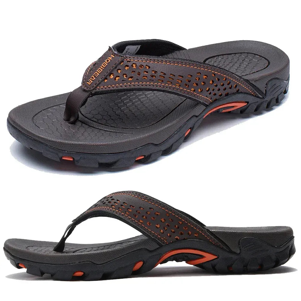 Herrsandal Flip-Flop Sport med Stötdämpning och Fotvalvsstöd – Perfekt för Strand, Promenader och Vardag