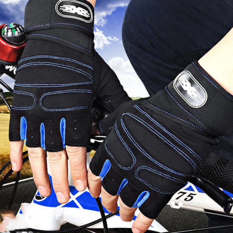 Fingerlösa Träningshandskar med handledsstöd, Gymhandskar