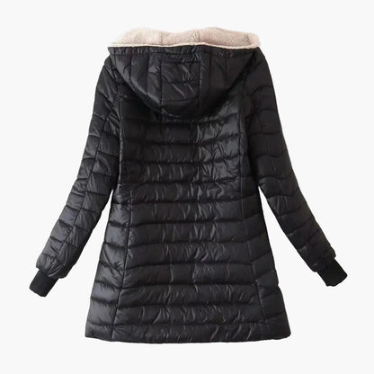 Dam Parkasjacka med Huva – Varm och Lätt Vinterjacka för Elegant Stil