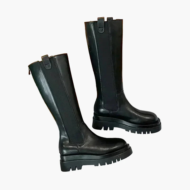 Dam Chunky Höga Chelsea Boots – Trendiga Vattentåliga Stövlar för Höst och Vinter
