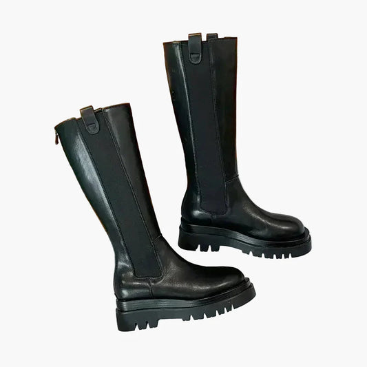 Dam Chunky Höga Chelsea Boots – Trendiga Vattentåliga Stövlar för Höst och Vinter