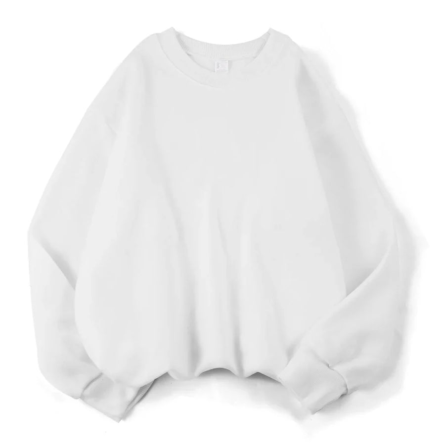 Lila Oversize Sweatshirt med Rund Halsringning
