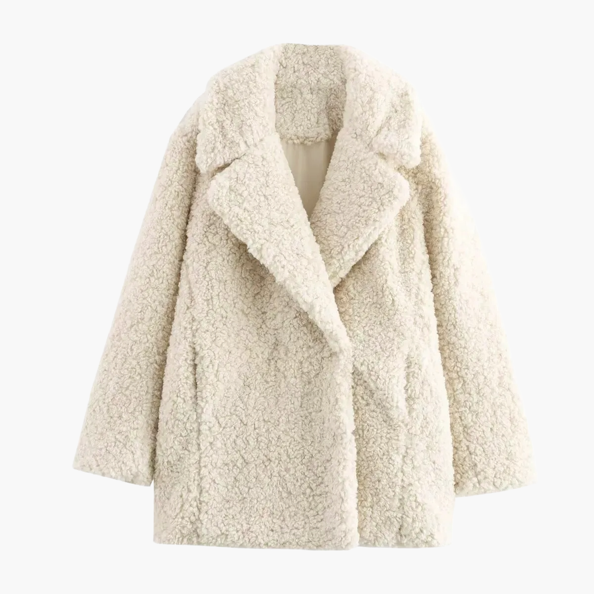 Dam Teddyjacka Oversized Vintermode Vardaglig Stil