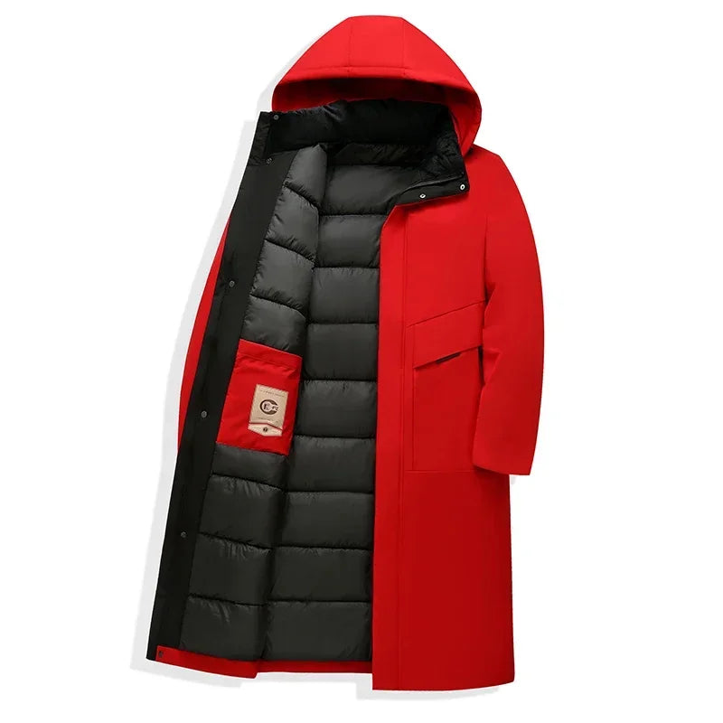 Långfodrad Parkas med Huva, Heldragkedja och Fickor, unisex