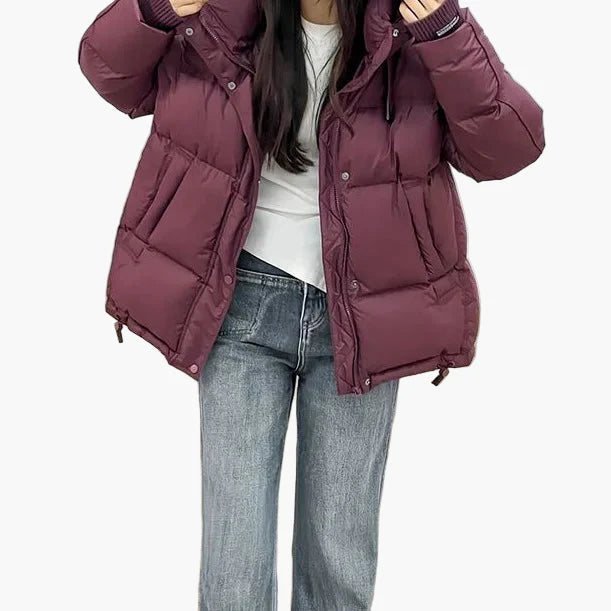 Dam Vinterjacka Puffer Varm och Trendig Fritidsjacka