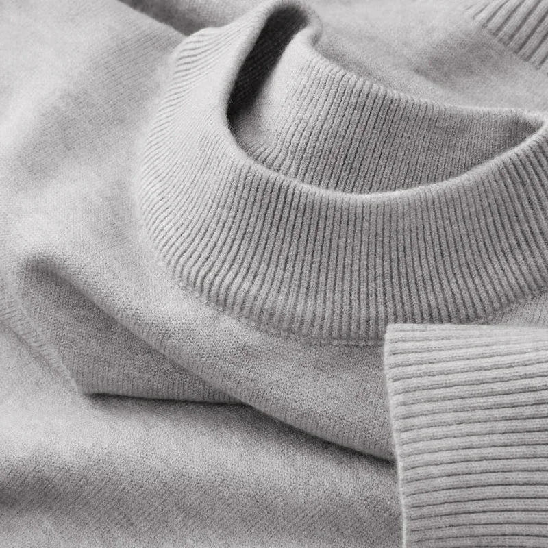 Unisex Tröja med Ribbad Rundhals, Långa Ärmar och Mjukt Material