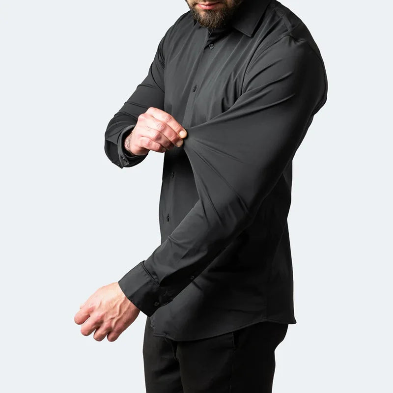 Shaun – Stretchbar Slimfit Skjorta för Män