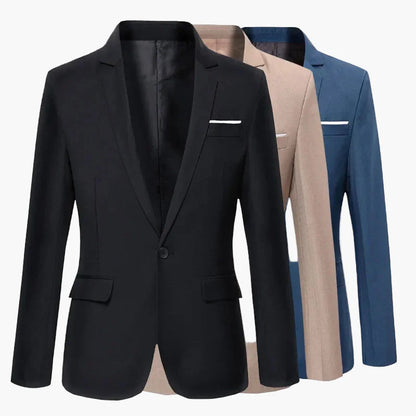 Herr Klassisk Kavaj Enkelknäppt Elegant Stil för Fester och Arbete