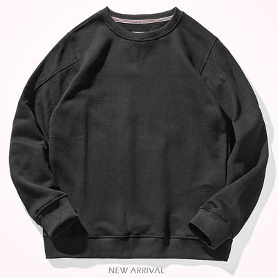 Unisex sweatshirt med rundhalsad krage, ribbade muddar och V-detalj, flera färger