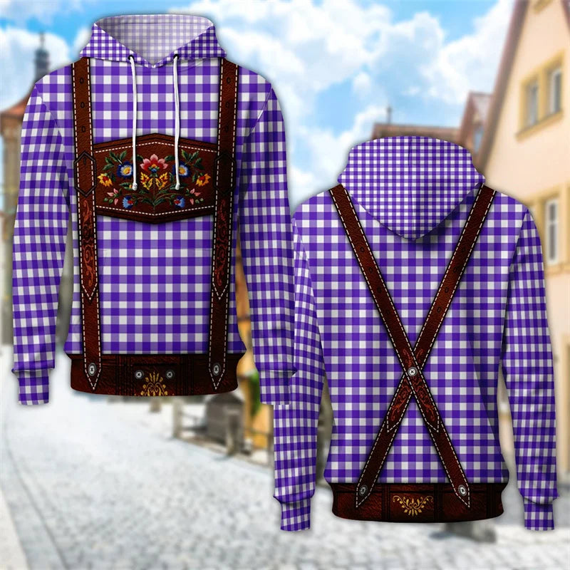 Unisex Hoodie med tryckt hängsletema och huva