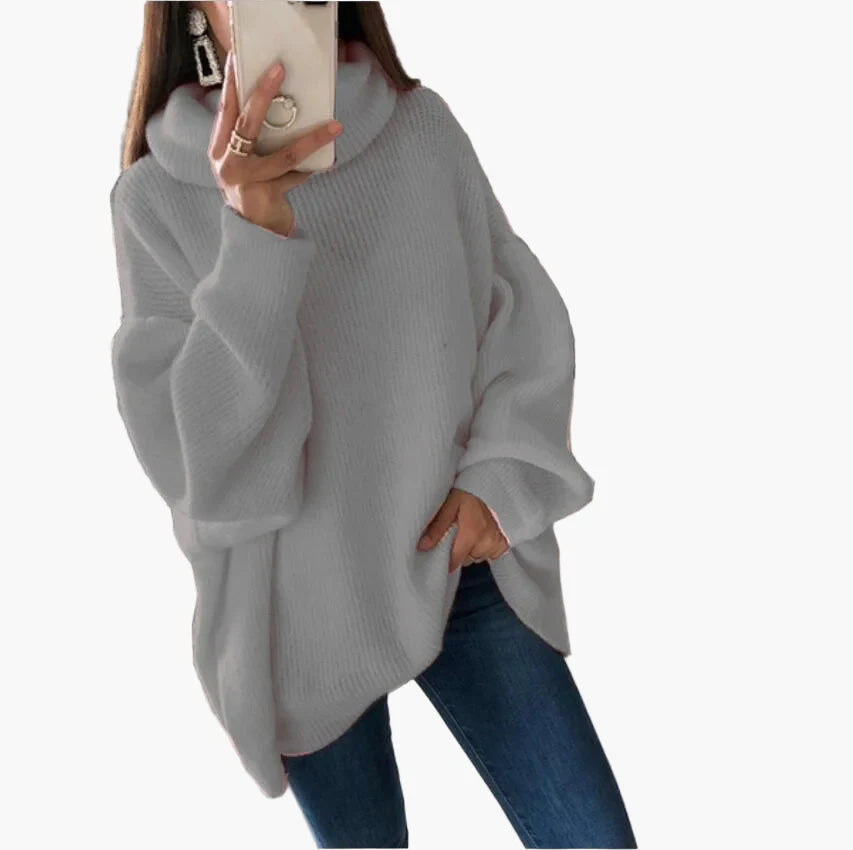 Damtröja Oversized Polotröja Vardagsstil Stickad Pullover