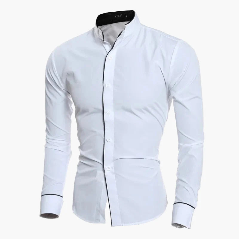 Herr Skjorta Slim Fit – Modern Designerstil för Affär och Fest