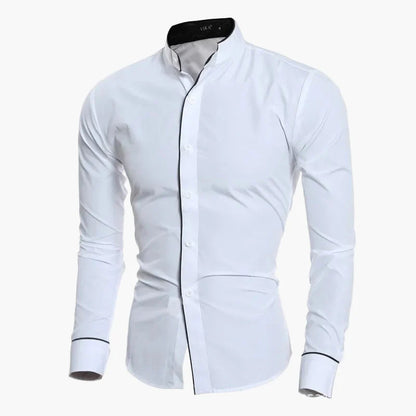 Herr Skjorta Slim Fit – Modern Designerstil för Affär och Fest