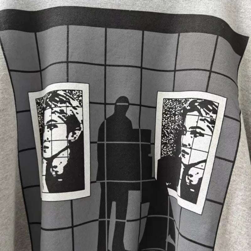 Unisex sweatshirt med tryck och rund halsringning
